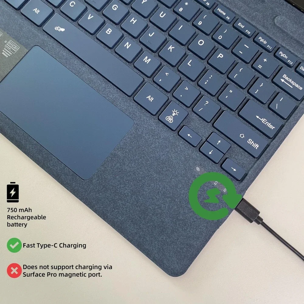 Zoof Keyboard for Microsoft Surface Pro 11 10 9 8 X Copilot+ 7-Color Backlit